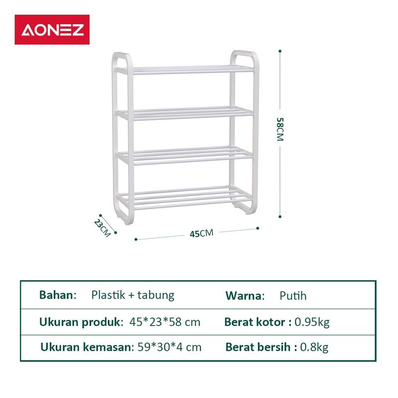 Product Introduction of 【COD】AONEZ Rak Sepatu Serbaguna 4 Susun Tempat Sepatu Rak Sandal 9