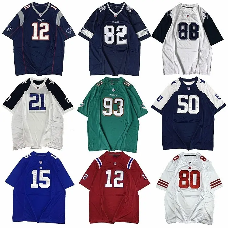 Rugby Harajuku Nobu Loose Style Retro Time Sports Shirt for Men and Women's Stylish Nfl Football Jerseys American Football, European and American Streets Free Custom Name and Number