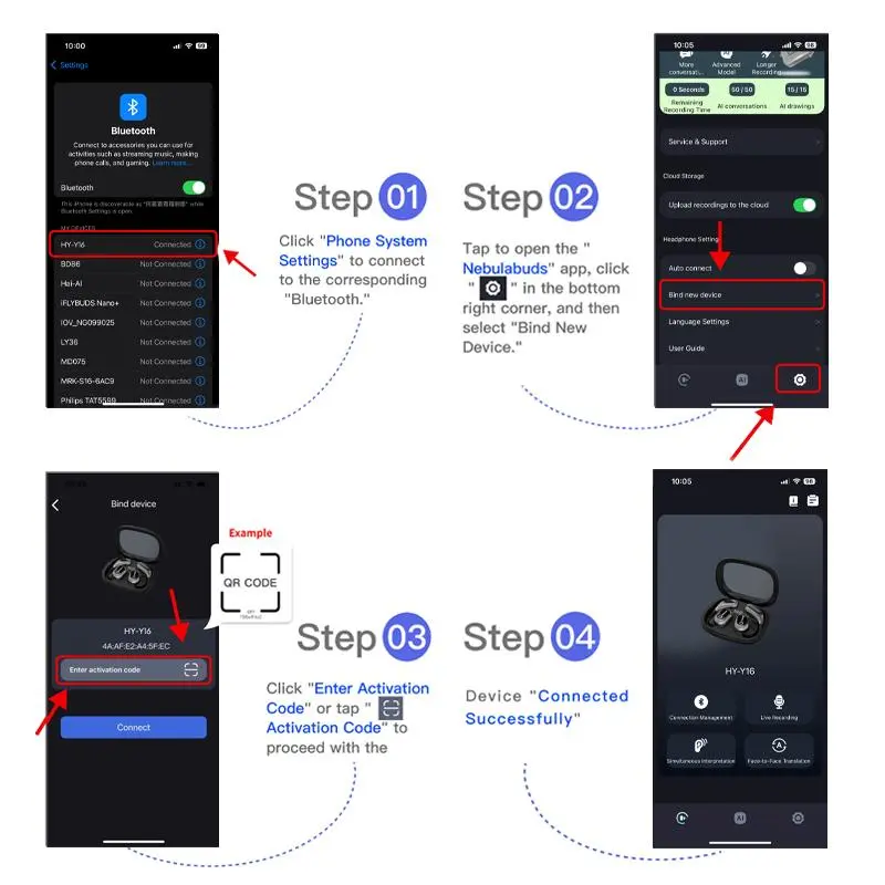HYUNDAI Y16 Open-ear Design OWS Wireless Earbuds, Bluetooth-compatible Translation Earphones Support 75 Languages Face-to-Face & Simultaneous, Video & Voice Call Real Time Translation Earbuds Support Playing Music & Phone Calls, Audio Headset 3