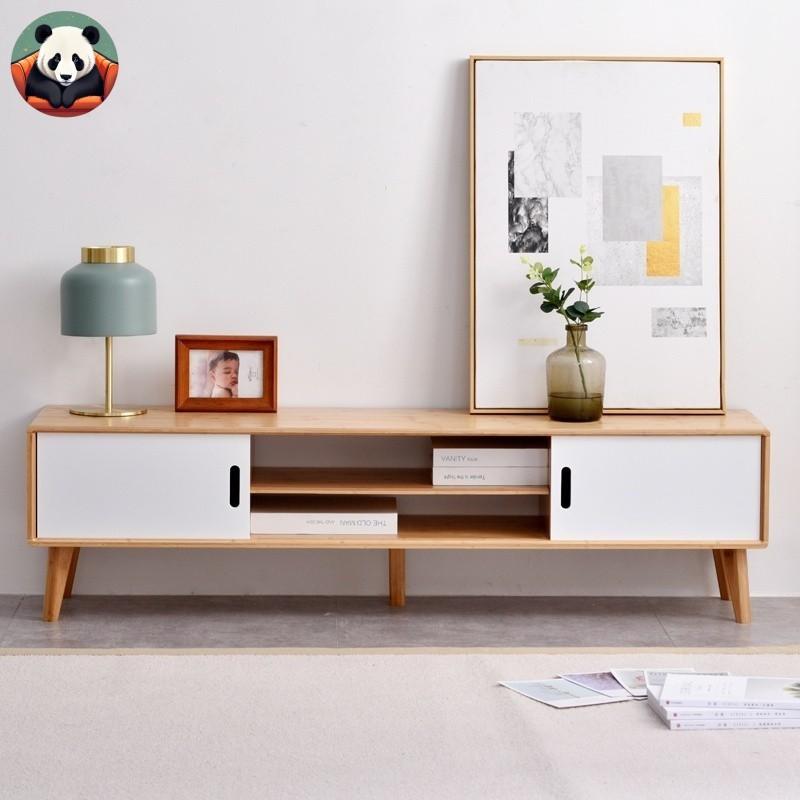 【SG Sales】Solid Wood TV Cabinet, Floor Cabinet, Modern Minimalist Small Unit, Low Cabinet, Living Room Storage Cabinet, Combination Table 0
