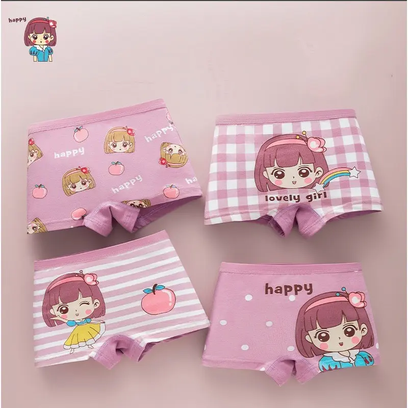 Sét 4 chíp đùi cho trẻ em vải cotton mềm mát dành cho bé gái từ 8-45kg 1