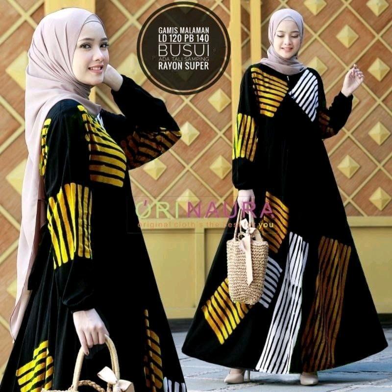 Gamis Cap malaman Naura Terbaru Rayon 0