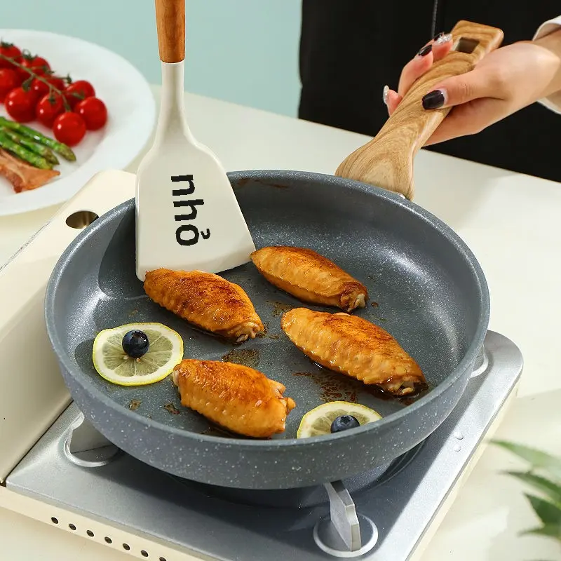 [Ready stock] Household frying pan steak frying pan multi-function pancake frying pan medical stone non-stick pan induction cooker gas stove universal 2