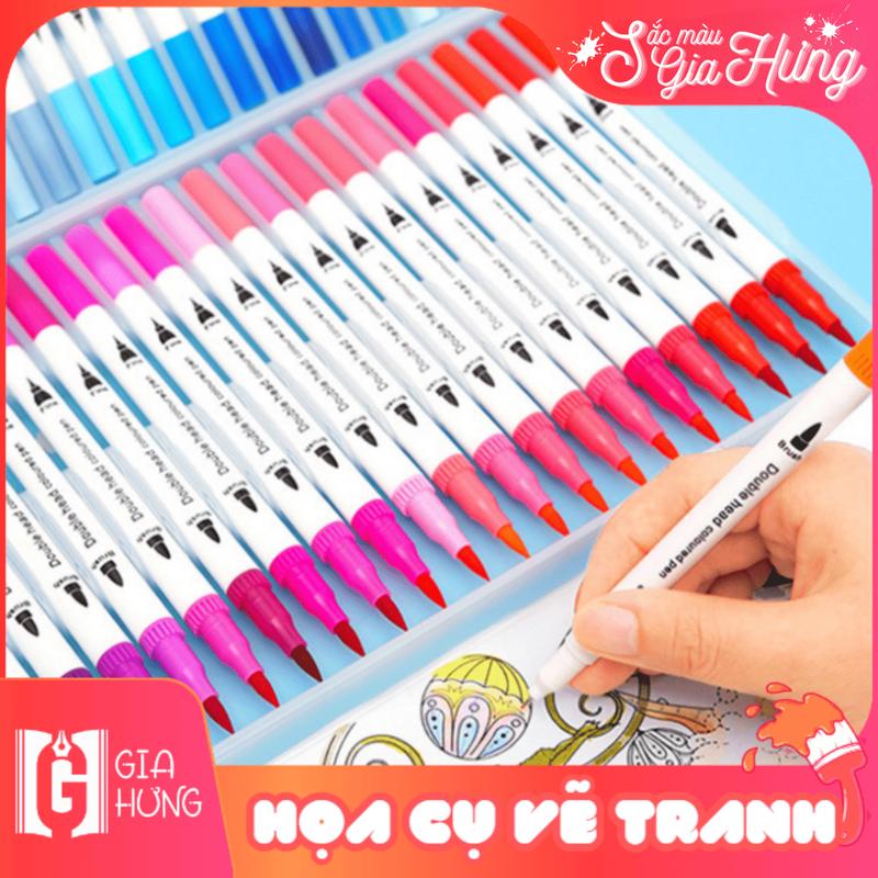 Bút Đánh Dấu Màu Hai Đầu, Bút Viết Tiêu Đề Fineliner Gia Hưng - Bút Brush Markers Highlighter Vẽ Tranh Học Tập
