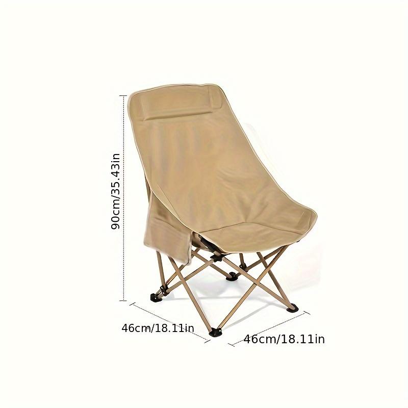 1pc Premium Outdoor Folding Chair - High Back Moon Lounger with Recliner Function - Perfect for Camping, Fishing & Outdoor Relaxation - Portable, Durable & Compact Fishing Stool 4
