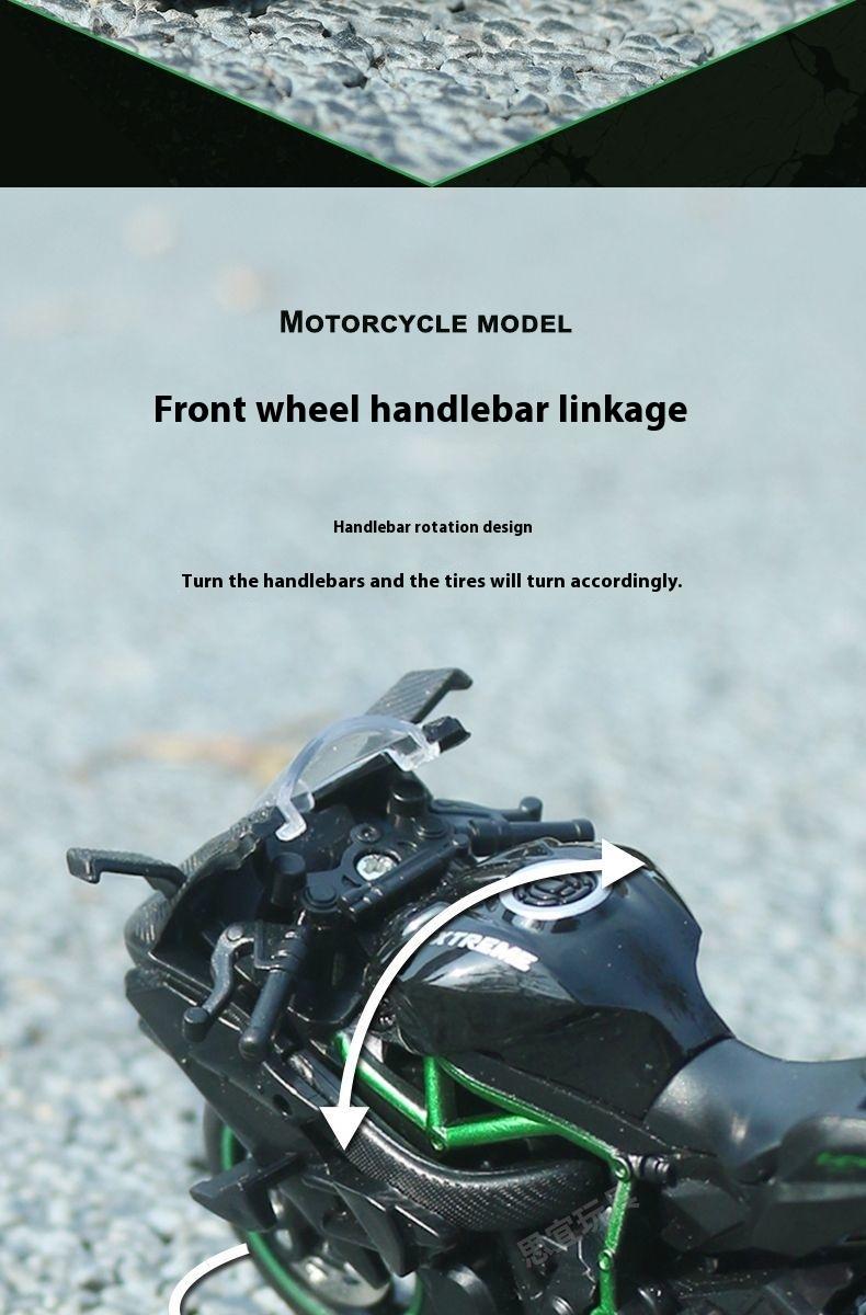 Product Introduction of Qixi Valentine's Day Gift Alloy Simulation Car Model Kawasaki Motorcycle Model for Boyfriend or Classmate's Birthday Gift.e 2