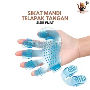 PPC Sikat Mandi Kucing  Telapak Tapak Tangan Silikon Sisir Pijat Bulu Rontok Grooming Hewan