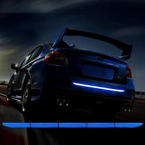 Tira reflectante para auto, 1 unidad de tira decorativa para la cajuela del auto, Calcomanía de advertencia anticolisión de seguridad, Accesorios exteriores para decoración de autos
