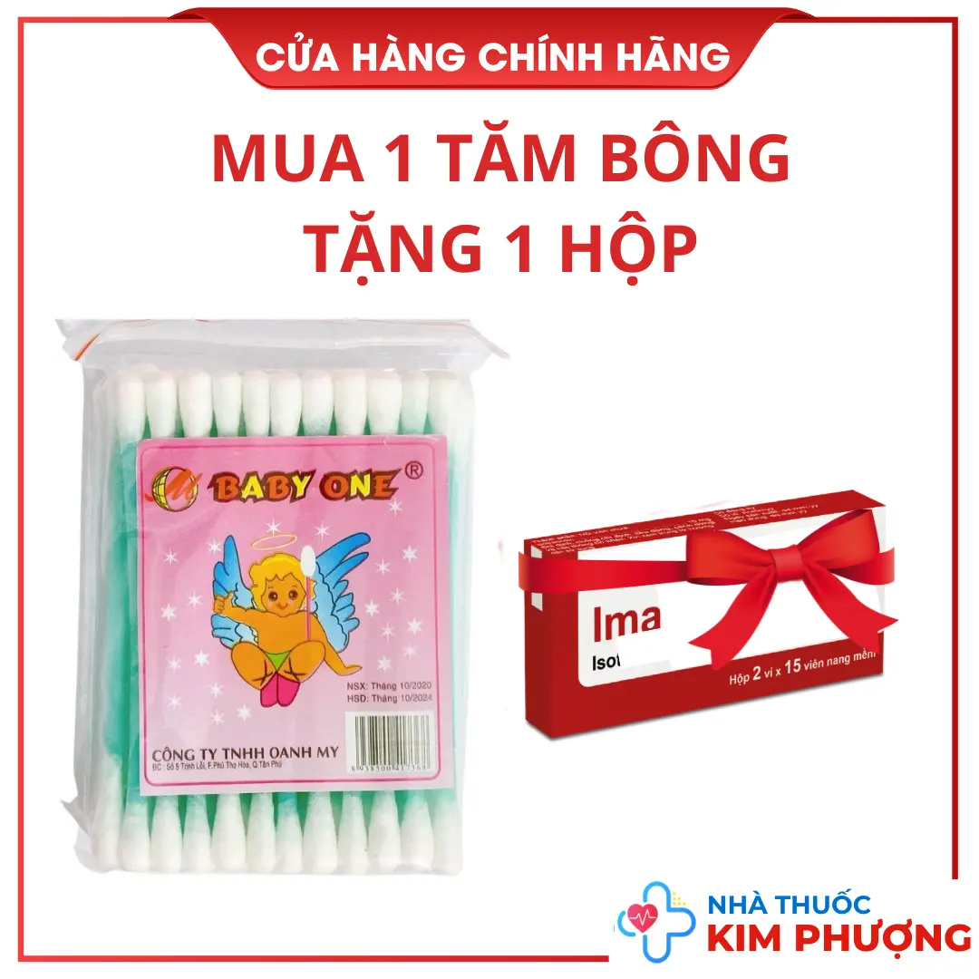 Gói Tăm bông nhựa ngoáy tai nhiều màu, tặng kèm hộp giấy Ima30v