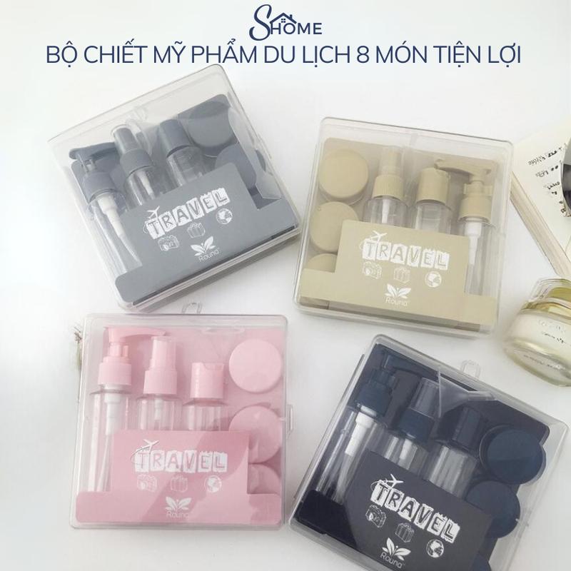 Bộ Chiết Mỹ Phẩm Du Lịch 8 Món Mini Tiện Lợi - Bộ chiết mỹ phẩm để trong hộp nhựa chắc chắn - Set 8 lọ chiết mỹ phẩm Đựng Gia Vị Đựng Đồ Ăn