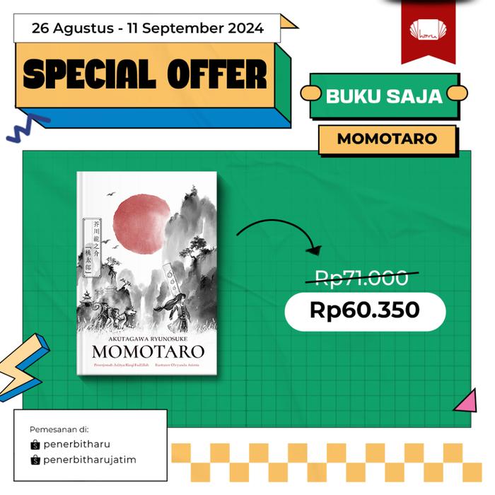 Gambar Novel | Momotaro | Akutagawa Ryunosuke | Penerbit Haru | Buku Klasik novel fiks - Buku Saja dari Terrabookstore Kab. Ponorogo 4 Tokopedia