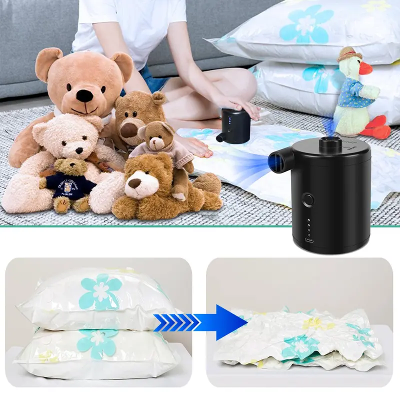 Portable Air Pump, 1 Set USB Rechargeable Air Pump with Accessories, Quick Inflate Deflate for Air Mattress & Pool Toys &  Floats & Swimming Ring 7