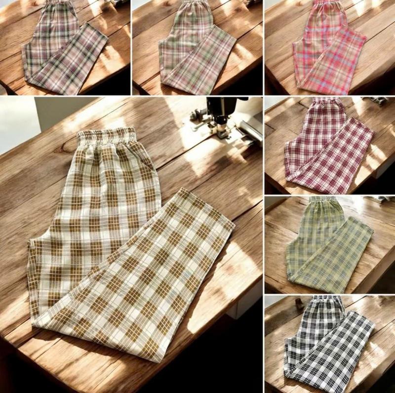  COMBO 3 QUẦN DÀI BÉ GÁI   HỌA TIẾT QUẦN KẺ Ô VUÔNG 4 MÀU   mềm mịn cá tính size 9-45 kg M889 