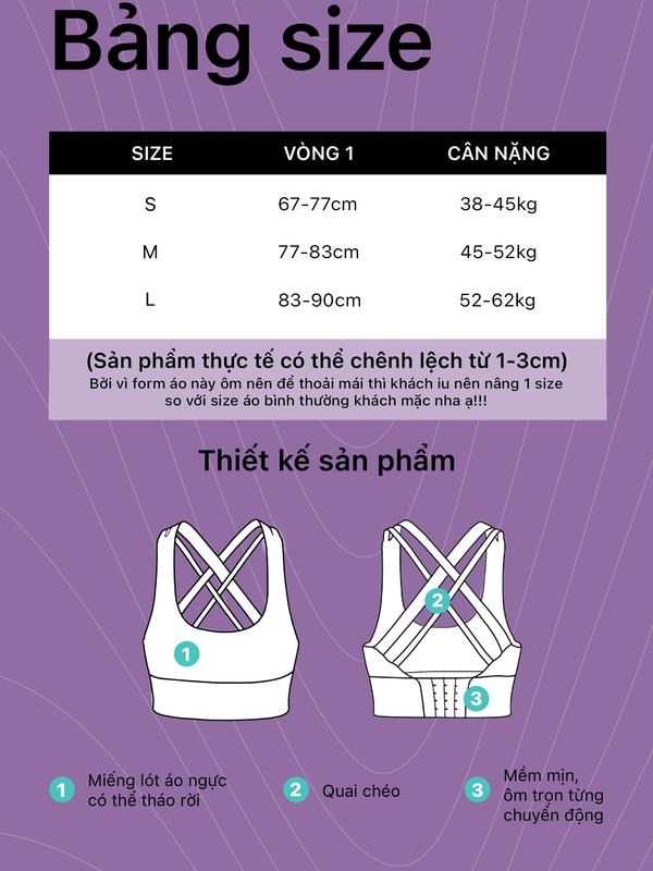 2M Activewear - Bra Thể Thao Chéo Lưng Tập Gym, Yoga Thấm Hút Mồ Hôi Nhanh Khô 9
