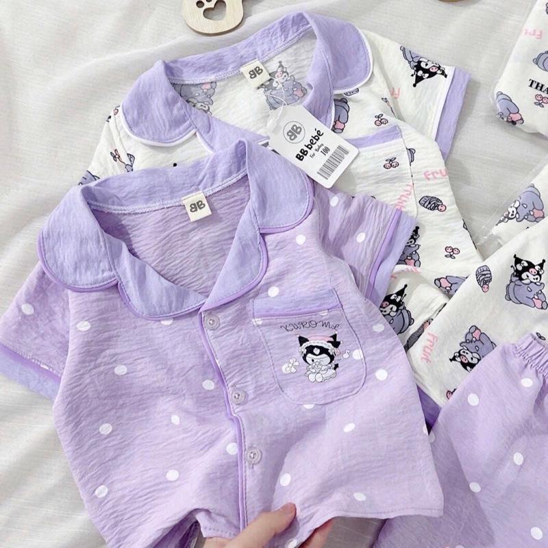 Combo 2 bộ pijama mặc hết siêu mát cho bé gái hình Kuromi 6