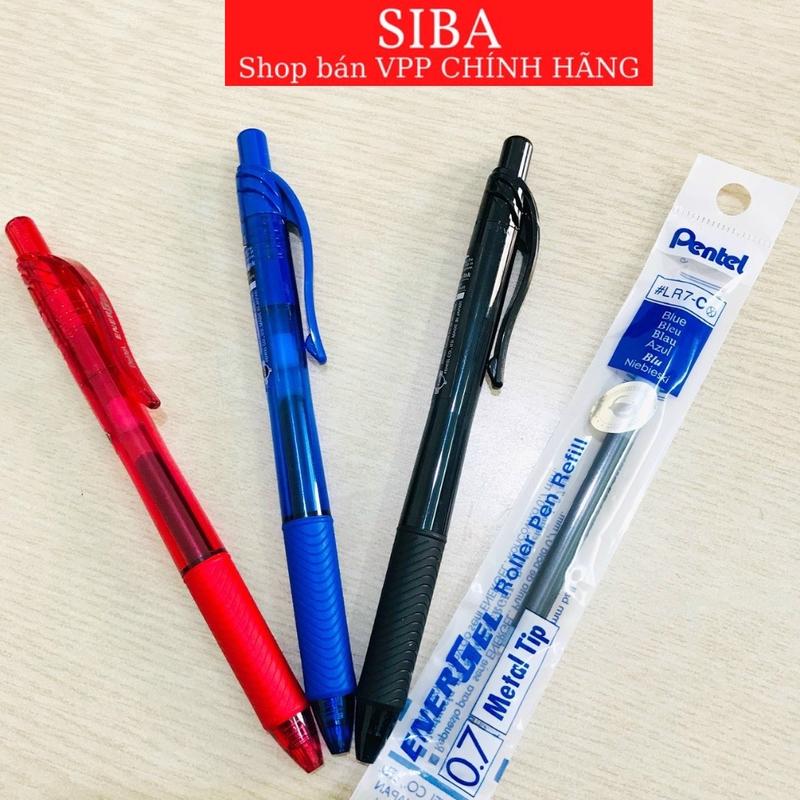 Bút gel Pentel energel bút bi nước dạng bấm các màu mưc xanh đỏ đen size ngòi 0.5 0.7 1.0mm