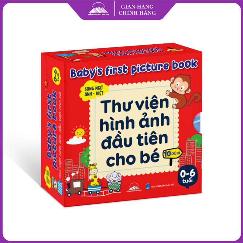 Sách - Thư Viện Hình Ảnh Đầu Tiên Cho Bé - Combo 10 Chủ Đề Song Ngữ Việt Anh Cho Bé 0-6 Tuổi