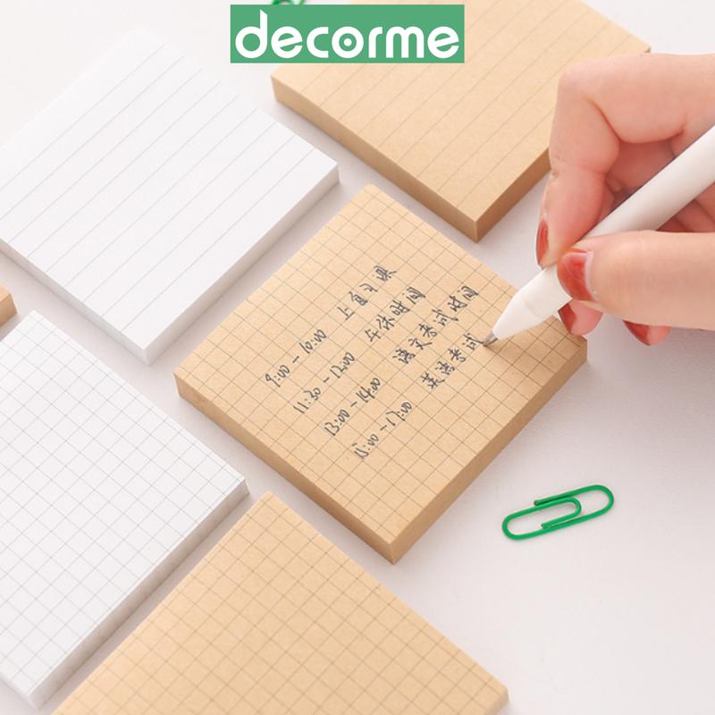 Tập 50 giấy note giấy nhớ basic KRAFT DecorMe