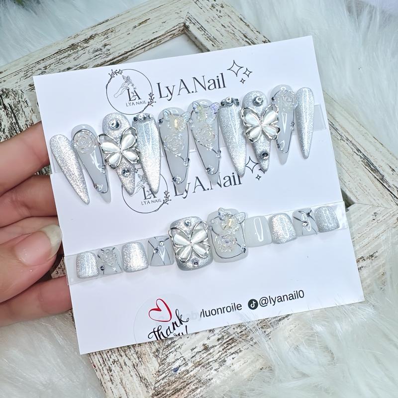  ND01 NAILbox móng giả combo tay chân MẮT MÈO 