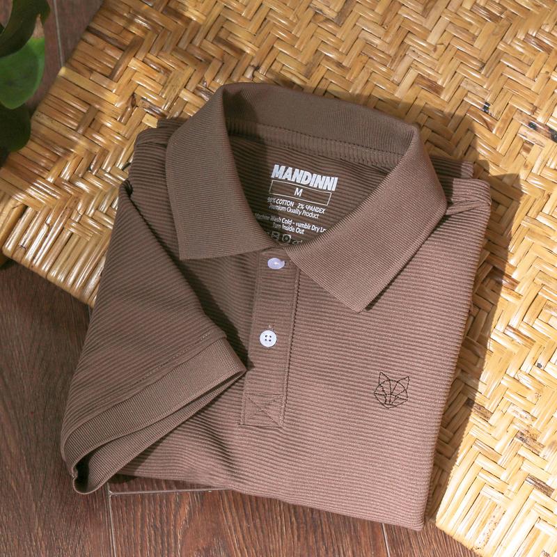   DEAL HOT  Áo thun polo nam FOX BASIC logo thêu cotton  dệt gân cao cấp chuẩn form năng động - MANDINNI Menswear Có Cổ 