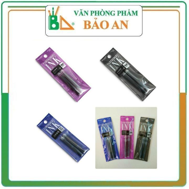 Vỉ 02 Ống mực màu xanh, đen,tím  Platinum cho bút máy PREPPY (Made in Japan)Mỗi ống chứa 1,2cc có thể viết được 30 trang giấy