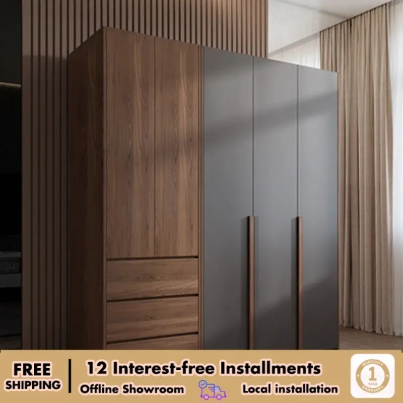 [ Pre Order] Simple Wardrobe Household Bedroom Combination Wardrobe