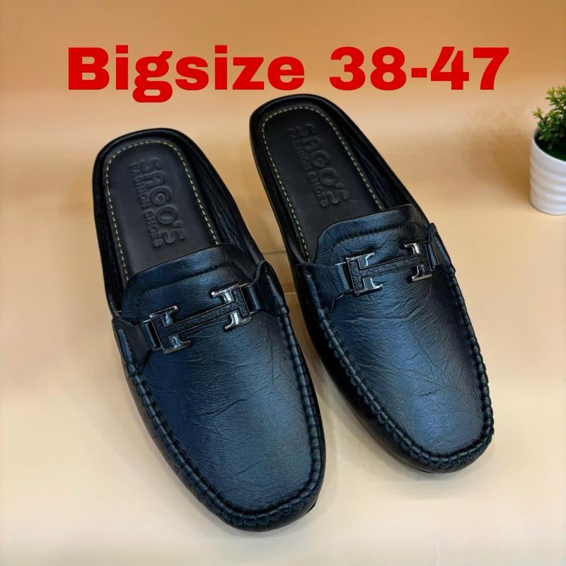 Giày Sục Nam bigsize 38 -47 Da bò thật 100% Sục nam hở gót S92 da bò cao cấp mềm mại êm chân Giày SAGO’S.BH 12 tháng