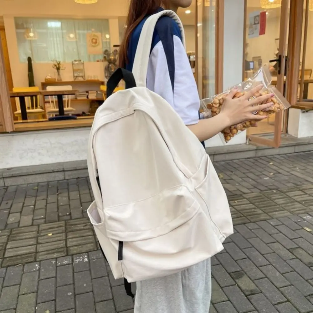 High Quality Nylon Versatile Backpack Large Capacity Waterproof School Student Backpack Washable Black Grey White Red Computer Bag Unisex
