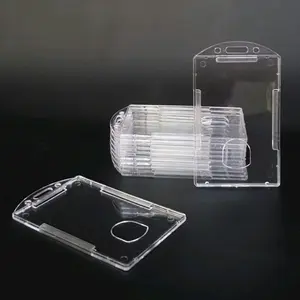 (isi 1)  Frame Casing Bening Tempat ID Card Holder Portrait Case Name Tag Akrilik Transparan