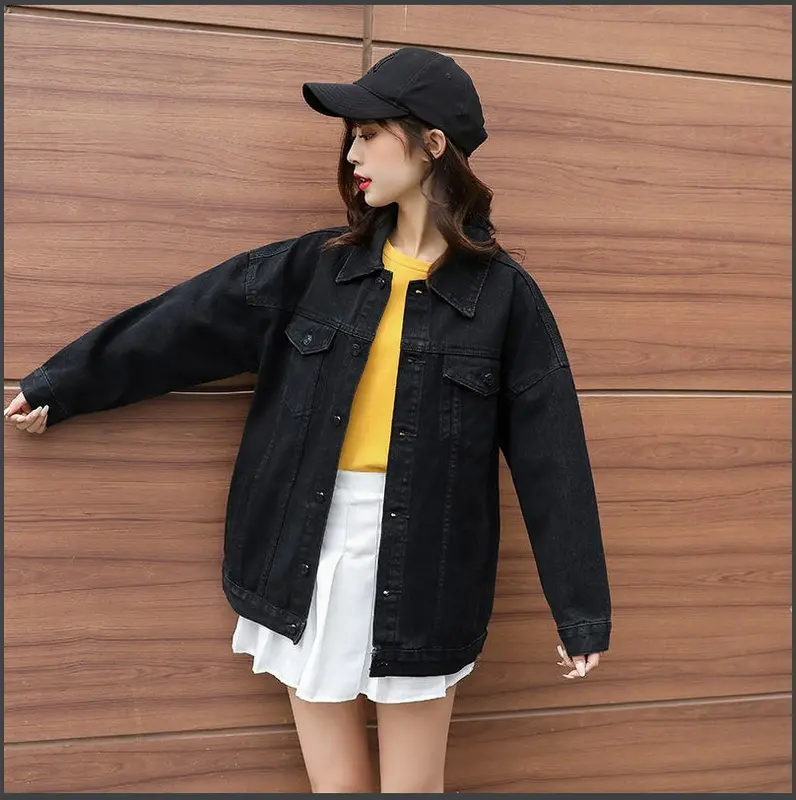 [túi thật] Áo khoác jean nữ form rộng unisex thêu GX cao cấp size 40-75kg BB Lady.shop 7
