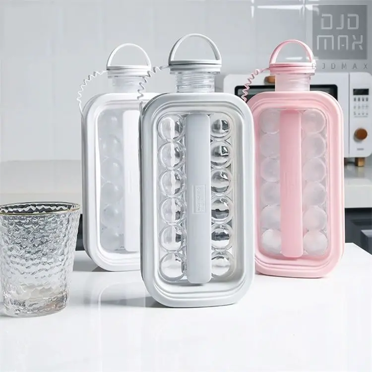 XTBC Botol Pembuat Es Cepat Botol Hoki Es Dua Dalam Satu Tempat Buat Es Bulat Rumah Tangga Bulat Cetakan Es Batu Silicone Silikon Cream Kitchenware 8