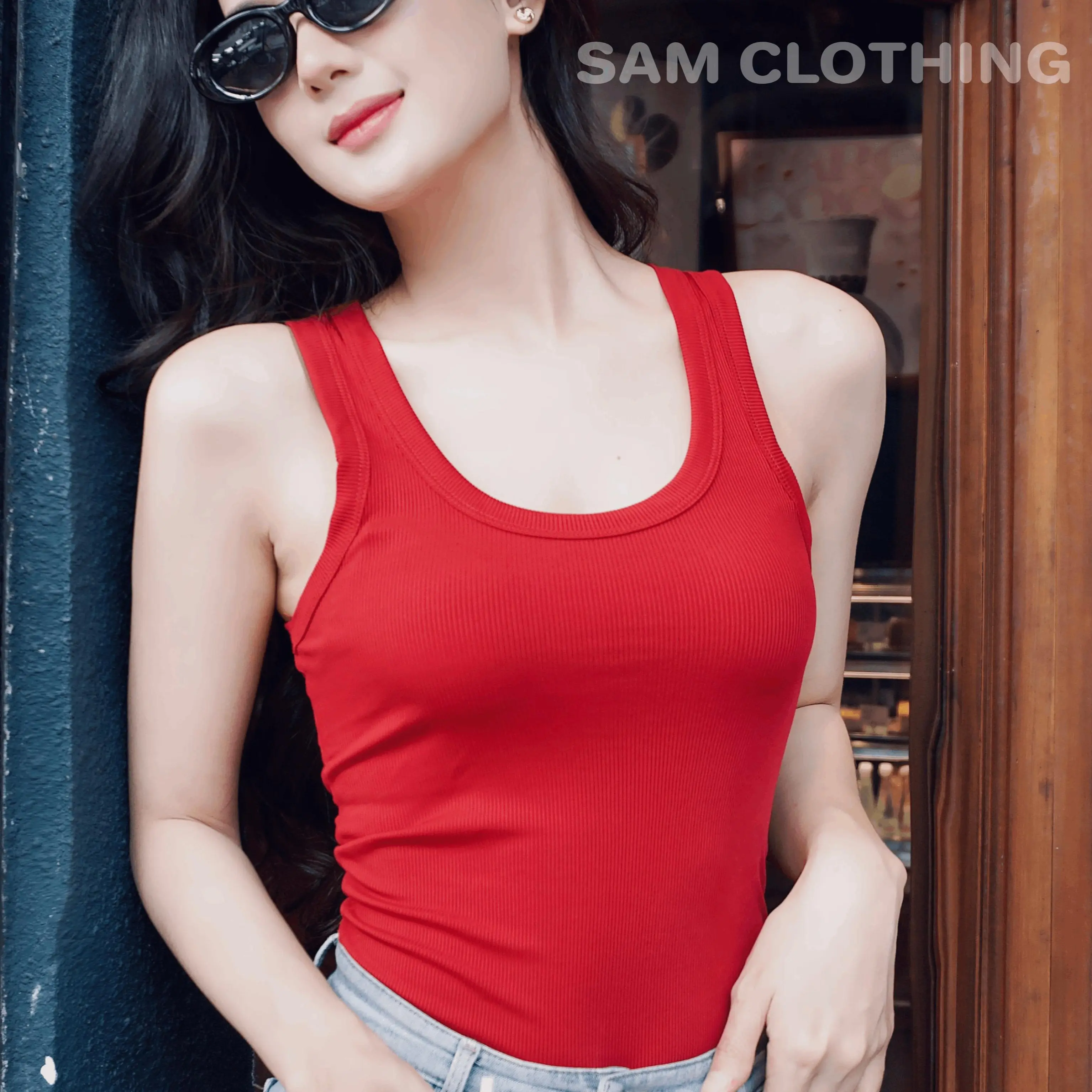 Áo Ba Lỗ nữ cottong không pha nilon min mát SAM COLOTHING Áo hai dây nữ bản to, áo tanktop phù hợp đi chơi-đi tập, phối đồ với váy cực xinh Women Voi