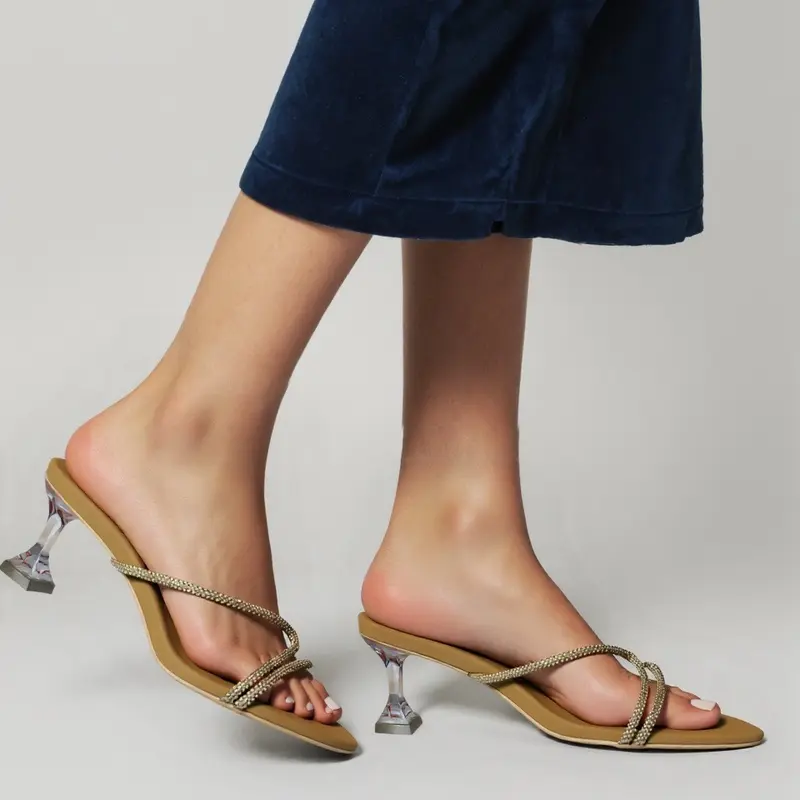 Embay Jihan Heels Wanita Terbaru Hak Kaca 7cm Sandal 6