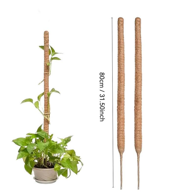Moss Pole, 2 Counts Flexible Durable  Climbing Plant Growth Support, Beautiful Coconut Rod for Indoor Balcony Garden Pot Plant 1