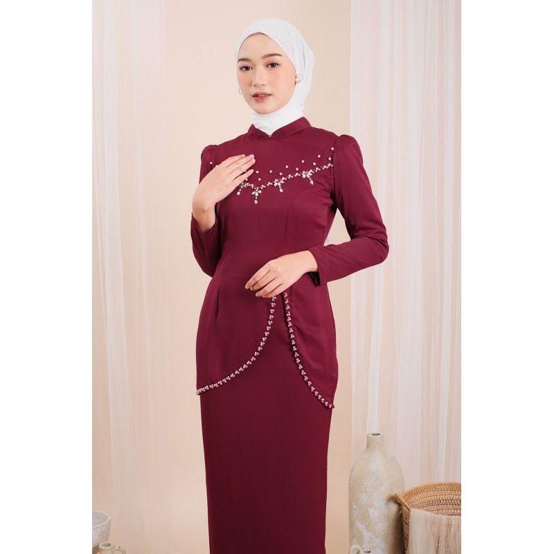 Product Introduction of Felicia Set Baju Kurung Melayu Malaysia Terbaru Wanita Atasan Karet 5