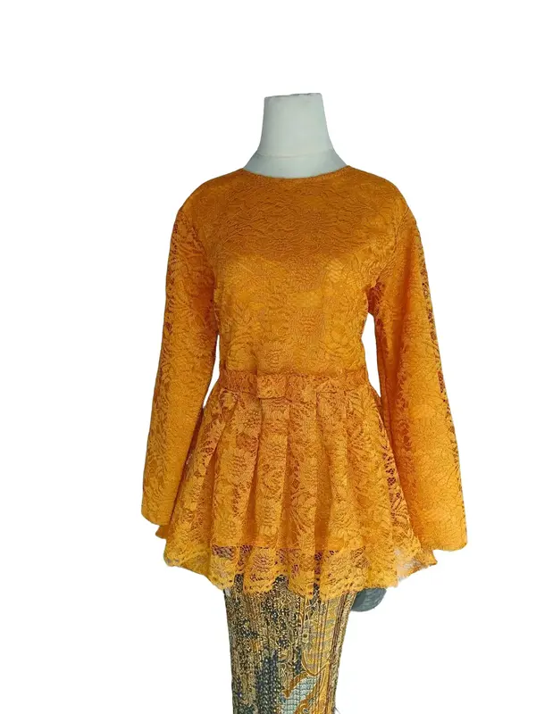 SETELAN KEBAYA GOTIK MUTIARA/KEBAYA BRUKAT WISUDA WANITA / KEBAYA LAMARAN MEWAH /KEBAYA PESTA / KEBAYA BROKAT Bawahan ROK PLISKET BATIK 0