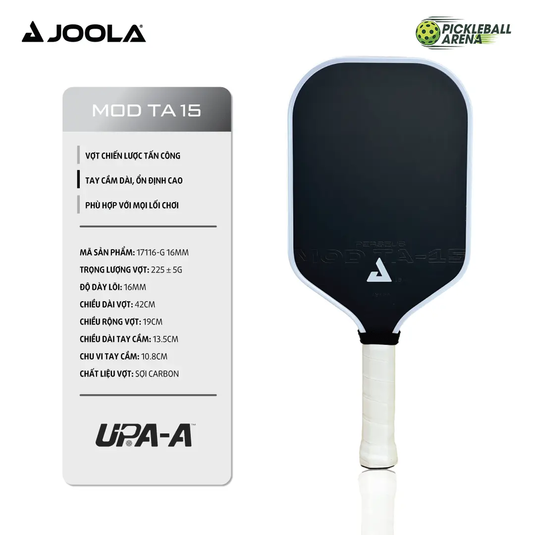 Vợt Pickleball Joola Modta-15 Bề Mặt Carbon Nhám Bám Bóng, Công toàn diện