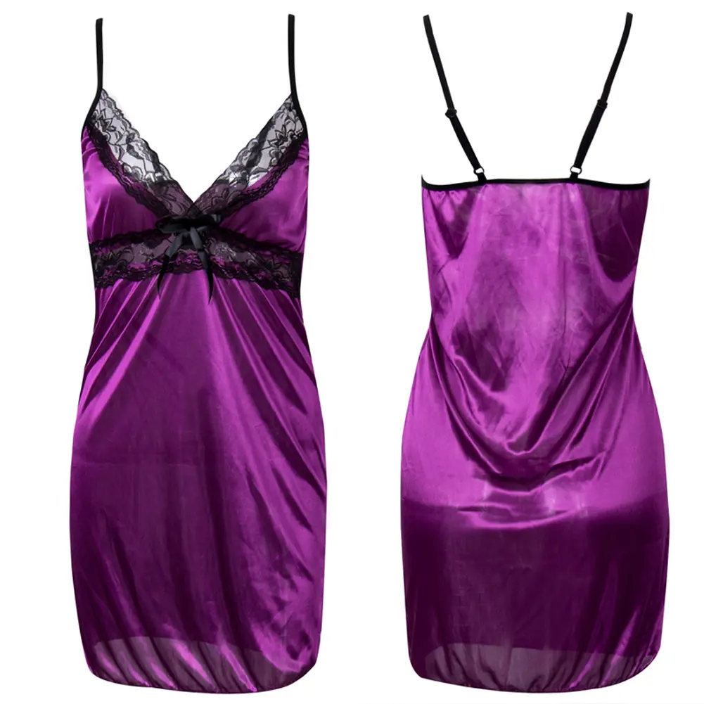 Women’s Summer Lingerie Dress, Floral Lace Smooth Sling  Deep V-Neck Babydoll