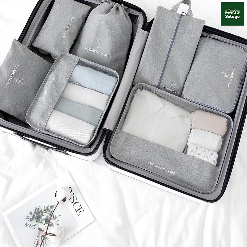  Túi đựng đồ du lịch túi đựng quần áo du lịch túi đựng mỹ phẩm Travel Pack - Bộ 7 sản phẩm - Bí kíp du lịch gọn gàng tiện lợi cho bạn nhiều đồ đạc. 