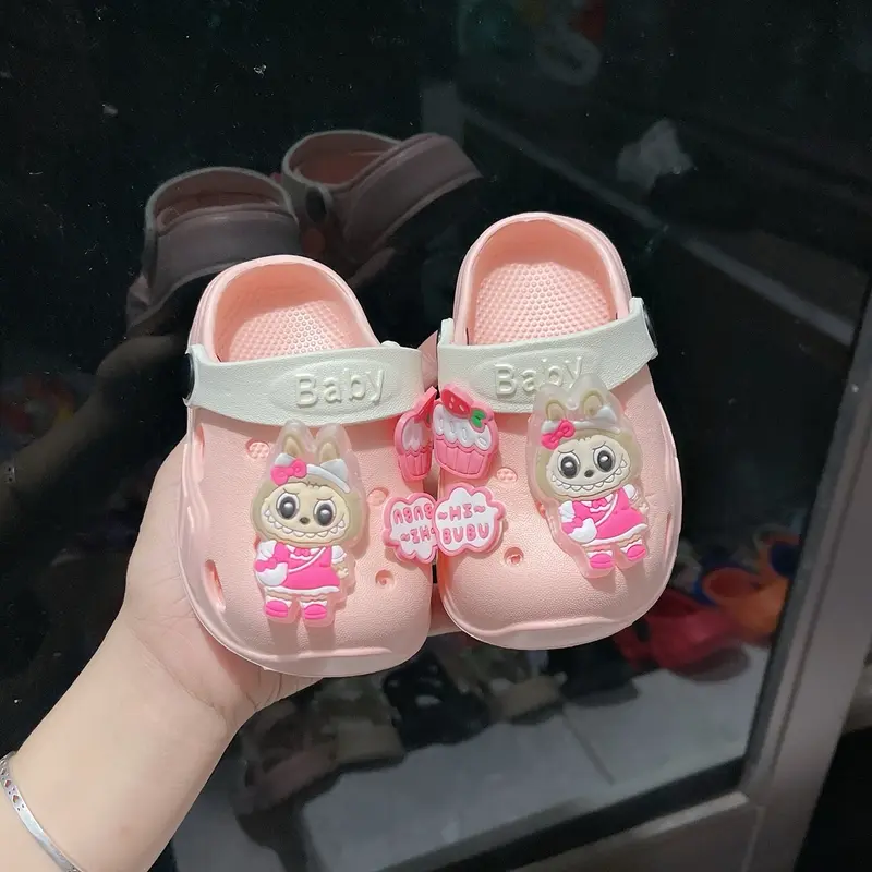 (Có đèn) Sục cross labubu hình bánh kem cho bé gái êm nhẹ thoáng mát có 3 màu size 18-29 3