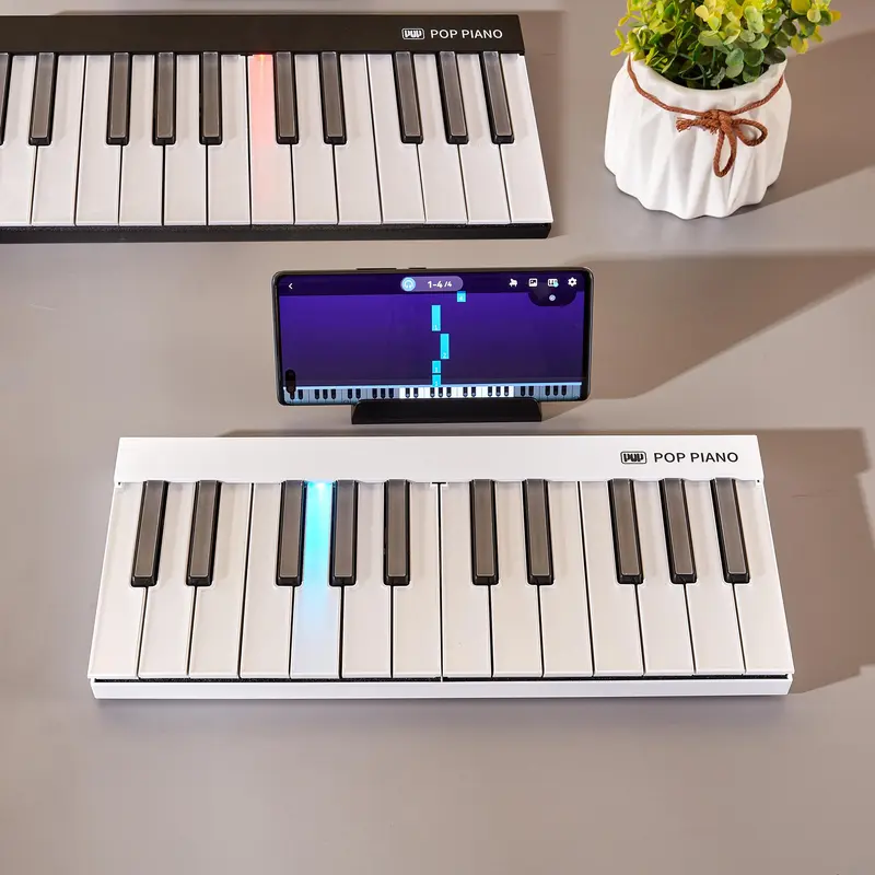 Smart Piano Keyboard, Portable Bluetooth-compatible Keyboard with 800 Songs APP, Music Accessories for Beginners & Music Lovers, Gift for Her, Men's Gift 0