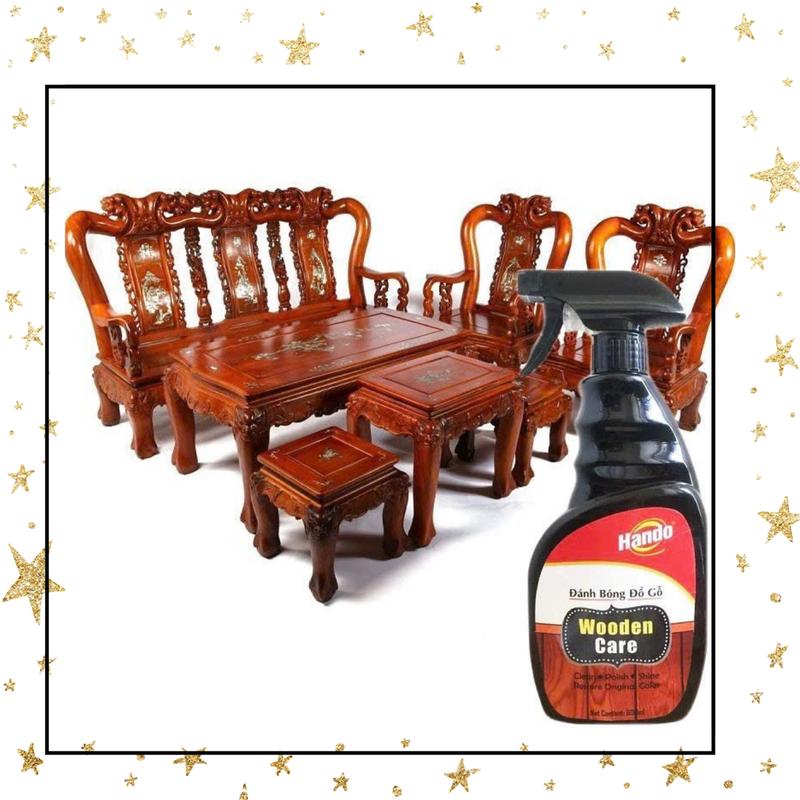 Chai xịt làm sạch và đánh bóng đồ gỗ nội thất gỗ sàn gỗ Hando 600ml