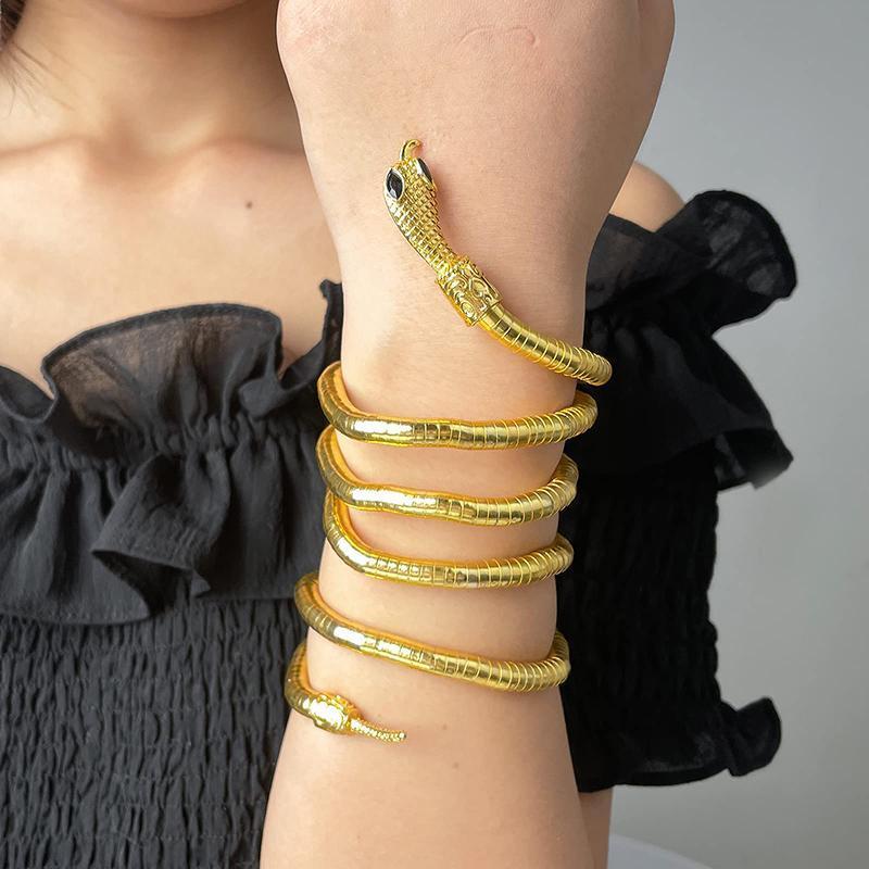 Product Introduction of Glexible Snake Bracelet for Women Bendable Snake Bracelet Snake Choker Medusa Necklace for Hollween Party 22