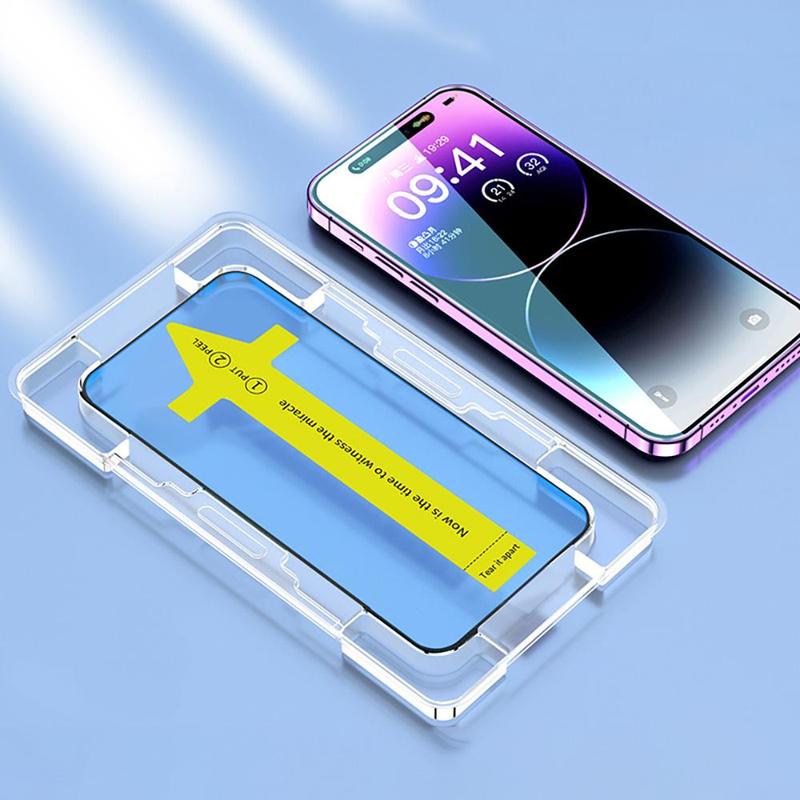For iPhone Automatic Alignment Auto-Dust Removal Kit Full Cover Tempered Glass For iPhone 11 12 13 14 15 16 PRO MAX XR XS MAX Accessories Protector Screen Protector Protection Smartphone 2