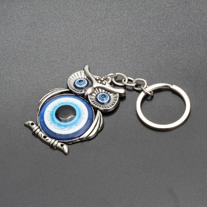 Product Introduction of Lucky Owl Greek Turkish Blue Evil Eye Key Chain Car Key Pendant Animal Fashion Keychain Holder 13