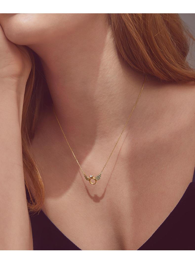 Product Introduction of Angel Wing Diamond Pendant Necklace, Wings Can Move, Elegant Collarbone Chain For Women 8