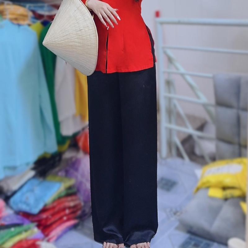 Quần Bà Ba Lưng Thun Vải Lụa Latin Có Size, Trắng Và Đen. Nữ Women 1