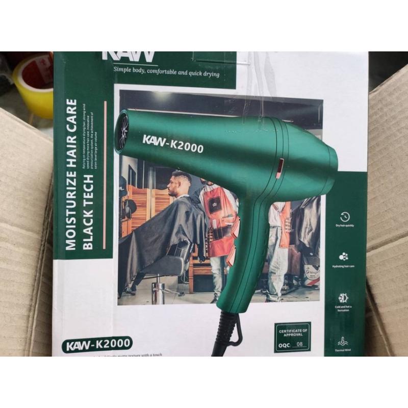 Máy Sấy Tóc KAW K-2000 Sấy 2 Chiều 3 Chế Độ, Công Suất Cao 2200W, Tạo Kiểu Tóc Chuyên Nghiệp, Tặng Kèm Bộ 5 Phụ Kiện Nữ Women 5