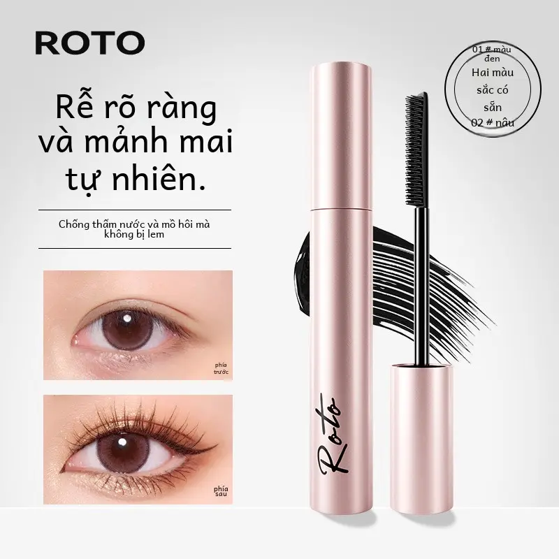 Mascara Mặt Trời Nhỏ Roto, Uốn Cong Dài, Tạo Kiểu Lâu Trôi, Chống Nhòe, Chống Lem, Không Thấm Nước, Chống Mồ Hôi, Bán Buôn, Trang Điểm Nữ Cosmetic Mỹ Phẩm Women Thùng Khẩu 3