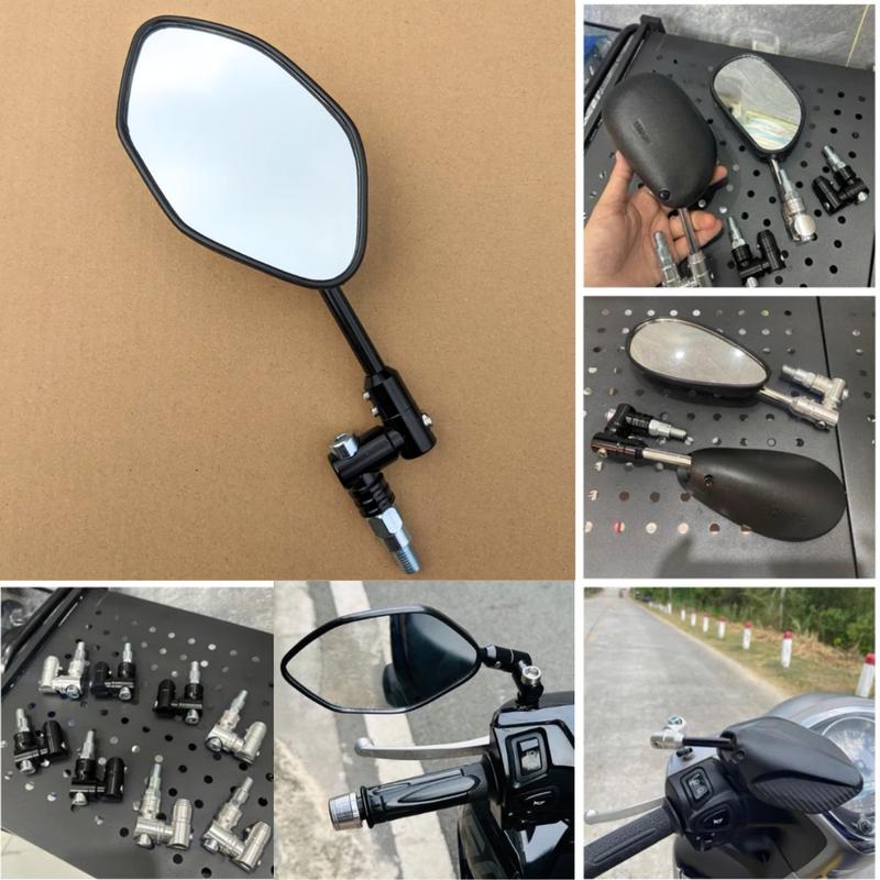 Gương Chiếu Hậu Xe Máy Kèm Chân Xoay 360 Độ CNC Theo Tiêu Chuẩn Giao Thông TẶNG KÈM ỐC NỐI CHÂN GƯƠNG 2CM - Gắn Cho Các Dòng Xe AB SH SH Mode Wave Sirius Future Các Dòng Xe Máy Khác